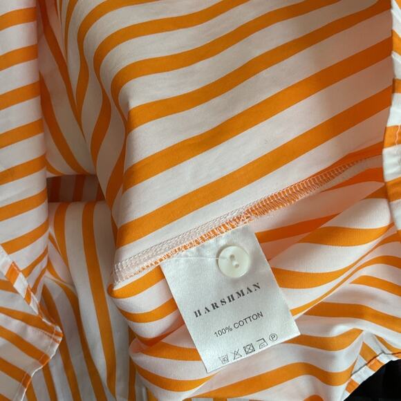 Harshman Estelle top striped ruffle XS NWT orange and white - Picture 7 of 7